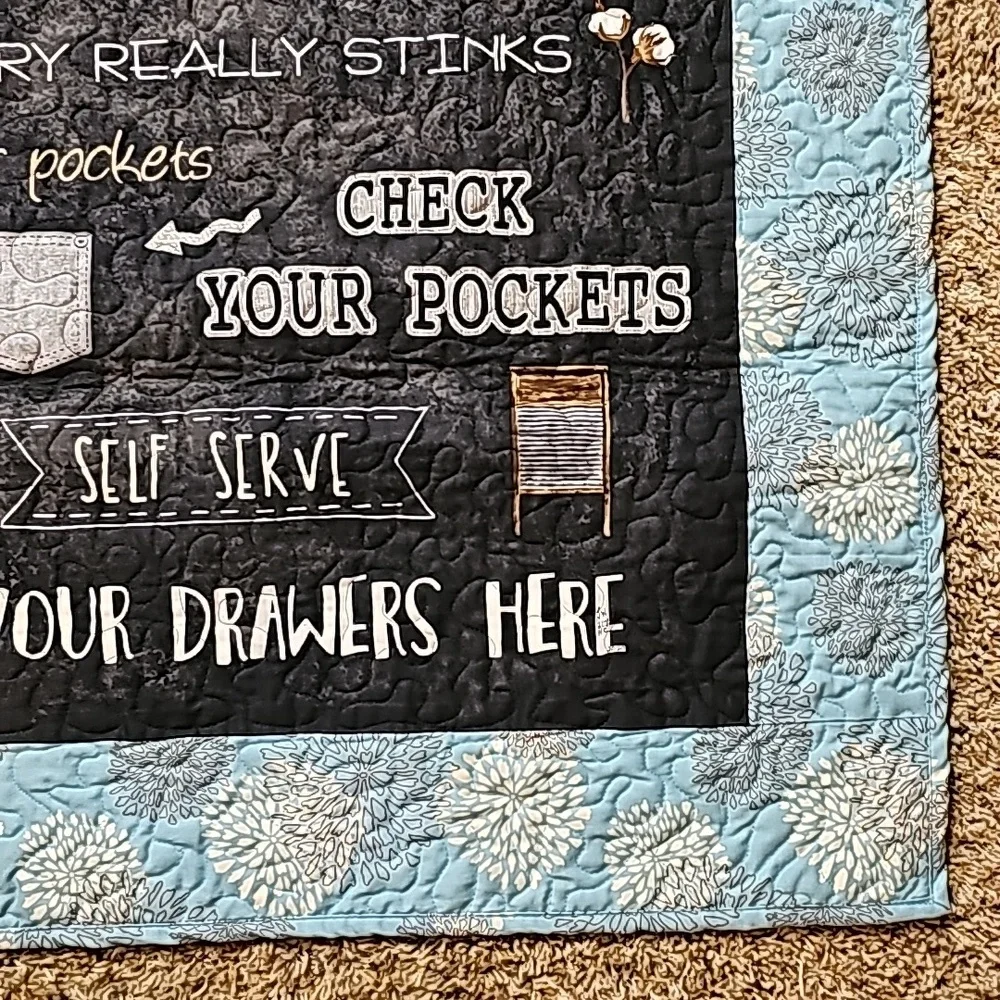 Quilted laundry sign- hand and machine quilted